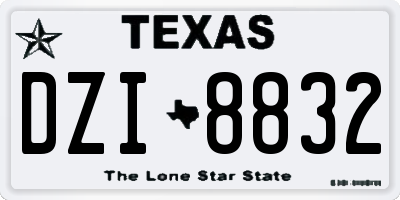 TX license plate DZI8832
