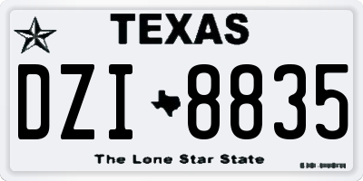 TX license plate DZI8835