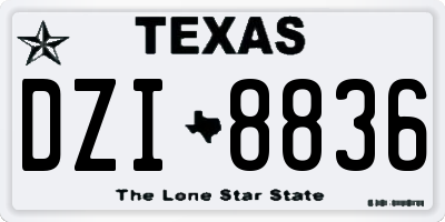 TX license plate DZI8836