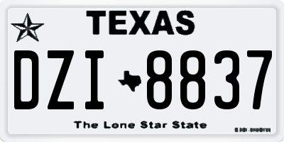 TX license plate DZI8837