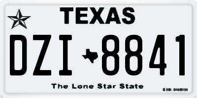 TX license plate DZI8841