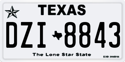 TX license plate DZI8843
