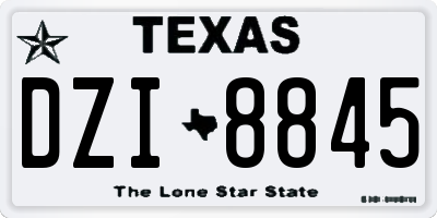 TX license plate DZI8845