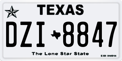 TX license plate DZI8847