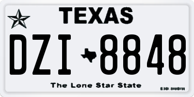TX license plate DZI8848