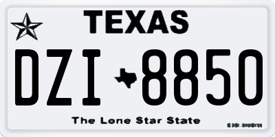 TX license plate DZI8850