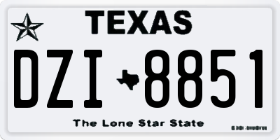 TX license plate DZI8851
