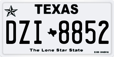 TX license plate DZI8852