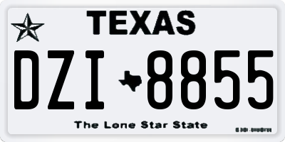 TX license plate DZI8855