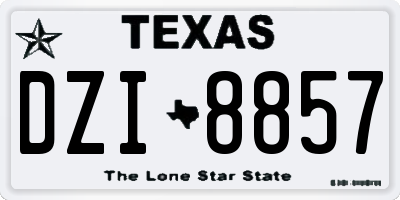 TX license plate DZI8857