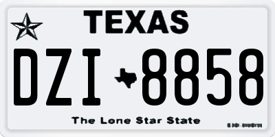 TX license plate DZI8858