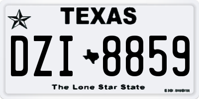 TX license plate DZI8859