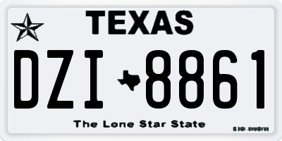 TX license plate DZI8861