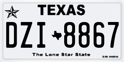TX license plate DZI8867