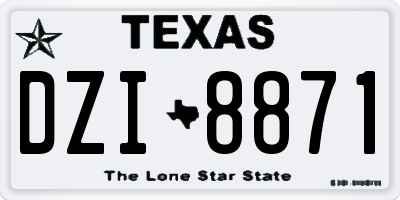 TX license plate DZI8871