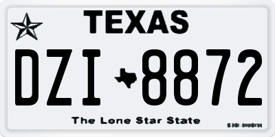 TX license plate DZI8872