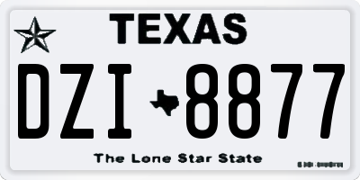 TX license plate DZI8877