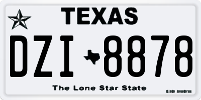 TX license plate DZI8878
