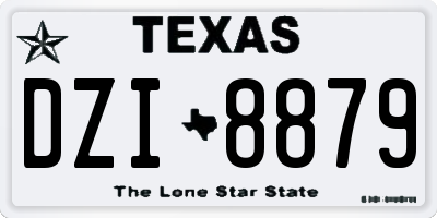 TX license plate DZI8879