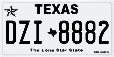 TX license plate DZI8882