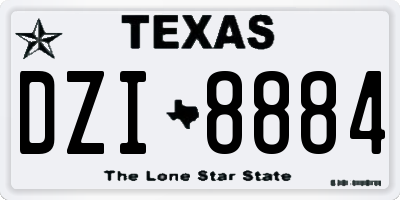 TX license plate DZI8884