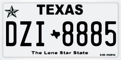 TX license plate DZI8885