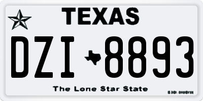 TX license plate DZI8893