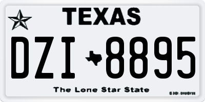 TX license plate DZI8895