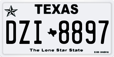 TX license plate DZI8897