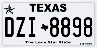 TX license plate DZI8898