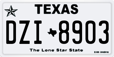 TX license plate DZI8903