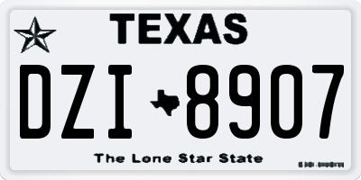 TX license plate DZI8907