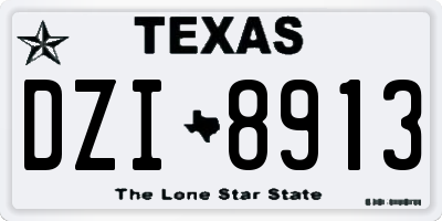 TX license plate DZI8913