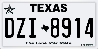 TX license plate DZI8914
