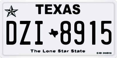 TX license plate DZI8915