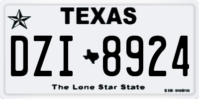 TX license plate DZI8924