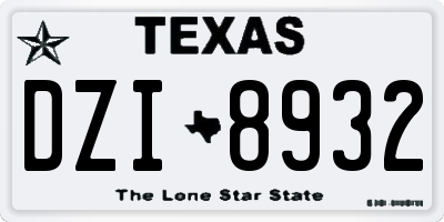 TX license plate DZI8932