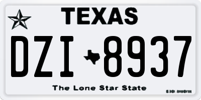 TX license plate DZI8937