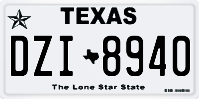 TX license plate DZI8940
