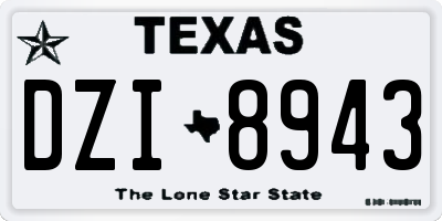 TX license plate DZI8943