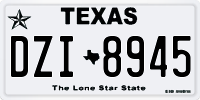 TX license plate DZI8945