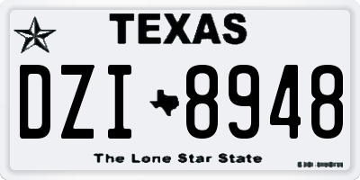 TX license plate DZI8948