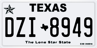 TX license plate DZI8949
