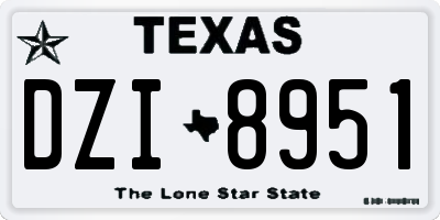 TX license plate DZI8951