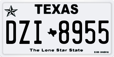 TX license plate DZI8955