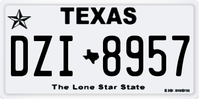 TX license plate DZI8957