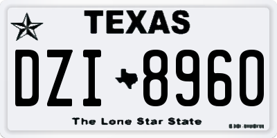 TX license plate DZI8960