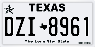 TX license plate DZI8961