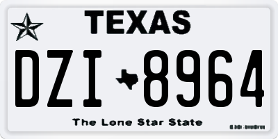 TX license plate DZI8964
