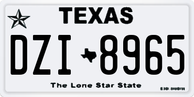 TX license plate DZI8965